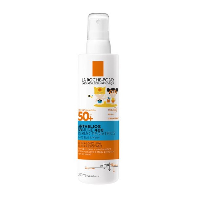 La Roche Posay Anthelios UVMUNE 400 Dermo-Pediatrics Invisible Spray SPF50+ 200ml (Παιδικό Αντηλιακό Σπρέι για το Ευαίσθητο Δέρμα/με Τάση Ατοπίας)