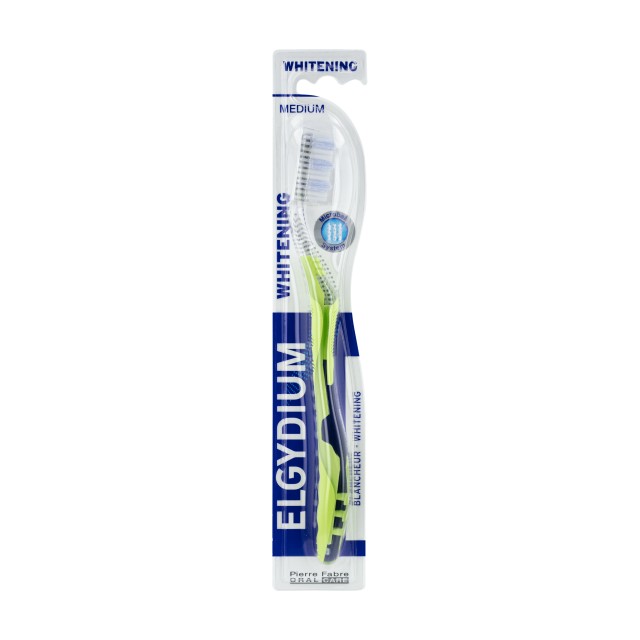 Elgydium Whitening Medium Toothbrush (Οδοντόβουρτσα με Γυαλιστικά Μικροσφαιρίδια για Απομάκρυνση Λεκέδων από τα Δόντια - Μέτρια)