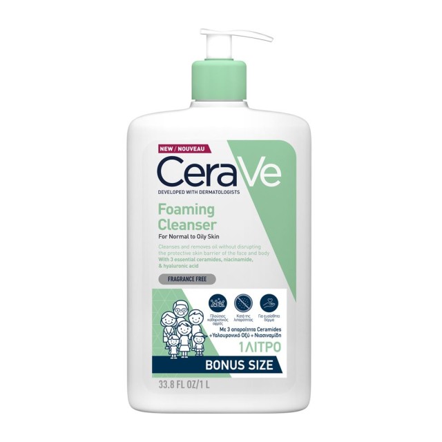CeraVe Foaming Cleanser 1lt (Καθαριστικό Προσώπου & Σώματος)