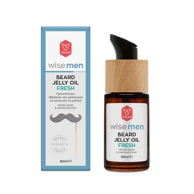 Vican Wise Men Beard Jelly Oil Fresh 30ml (Λαδάκι σε Μορφή Τζελ για τη Γενειάδα & τα Μαλλιά του Άνδρα)