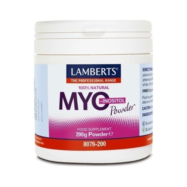 Lamberts Myo Inositol Powder 200gr (Βιταμίνη για το Σύνδρομο Πολυκυστικών Ωοθηκών)