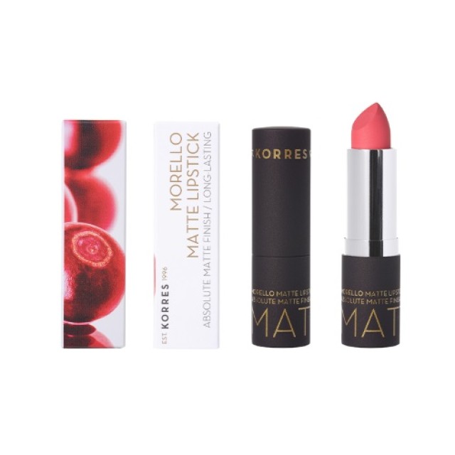 Korres Morello Matte Lipstick 49 Watemelon Sorbet 3.5gr (Ματ Κραγιόν σε Καρπουζί Χρώμα) 