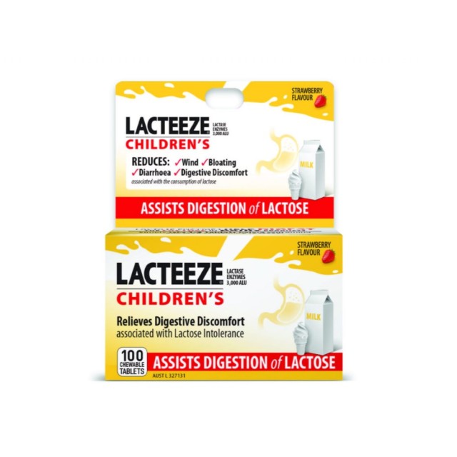 Lacteeze Childrens 100tabs (Συμπλήρωμα Διατροφής Ένζυμο Λακτάσης 100 Μασώμενα Δισκία)