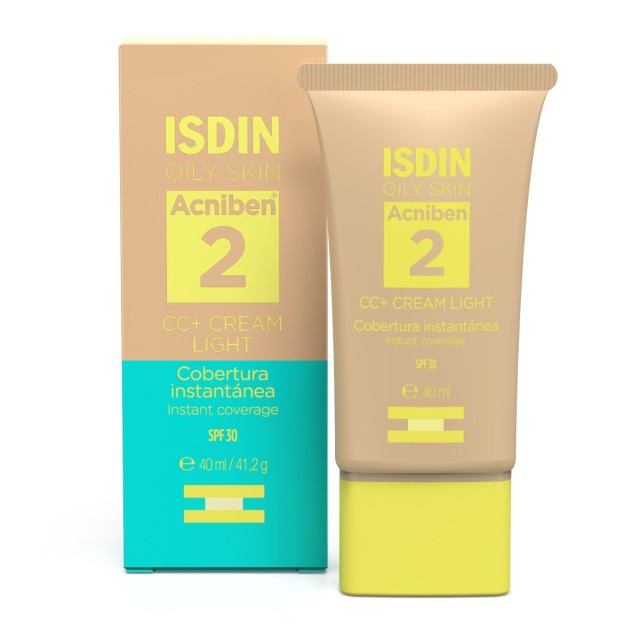 Isdin Acniben CC+ Light Cream SPF30 40ml (Ενυδατική Κρέμα Προσώπου με Χρώμα  για Λιπαρό & Ακνεϊκό Δέρμα - Ανοιχτή Απόχρωση)