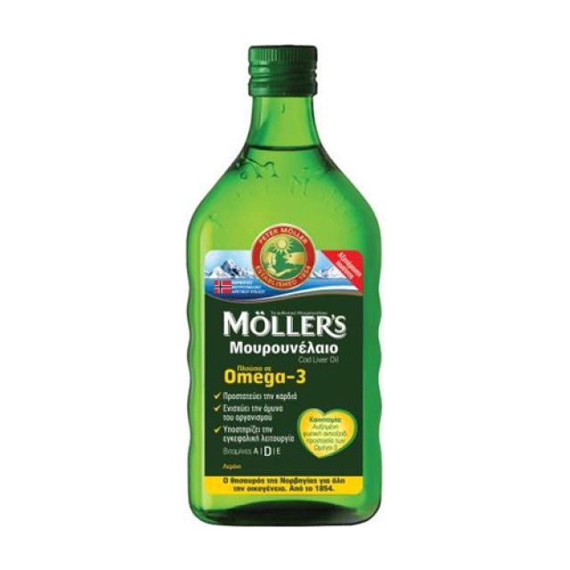 Mollers Cod Liver Oil Lemon 250ml (Μουρουνέλαιο Πλούσιο σε Omega 3 με Γεύση Λεμόνι)