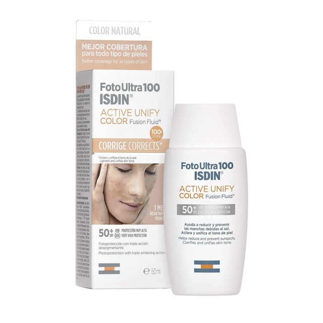 Isdin Foto Ultra 100 Active Unify Fusion Fluid SPF50+ Color 50ml (Λεπτόρρευστη Αντηλιακή Κρέμα για Μ