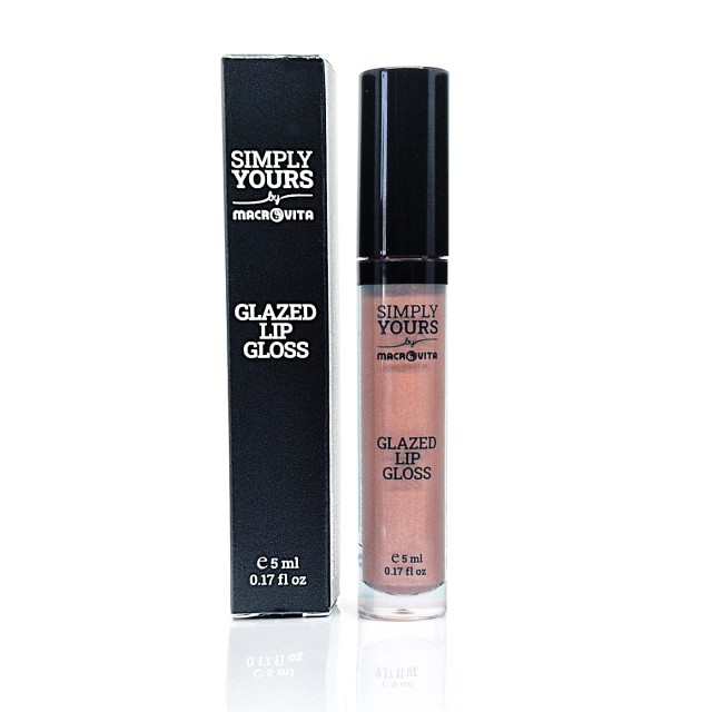 Macrovita Simply Yours Glazed Lip Gloss 04 Bronze Glow 5ml (Lip gloss με Ανάλαφρη, μη Κολλώδη Υφή & Απαλό Glitter - Μπρονζέ)