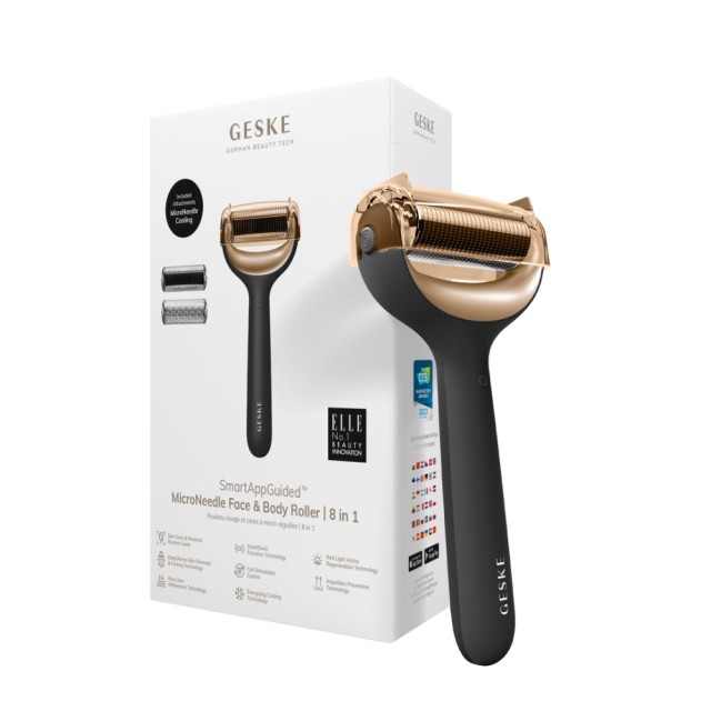 Geske MicroNeedle Face & Body Roller 8in1 Gray (Συσκευή Προσώπου & Σώματος με Εξαρτήματα Μεσοθεραπείας & Ψύξης)