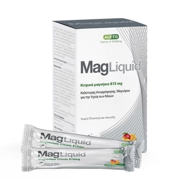 Agetis Mag Liquid 815mg 20x15ml (Συμπλήρωμα Διατροφής με Κιτρικό Μαγνήσιο για την Υγεία των Μυών)