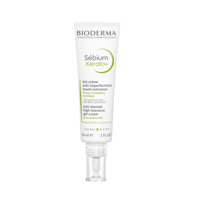Bioderma Sebium Kerato+ Anti-Blemish High Tolerance Gel Cream 30ml (Κρέμα/Τζελ με Συνδυασμό Κερατολυτικών Συστατικών για την Ευαίσθητη Επιδερμίδα με Τάση Ακμής)
