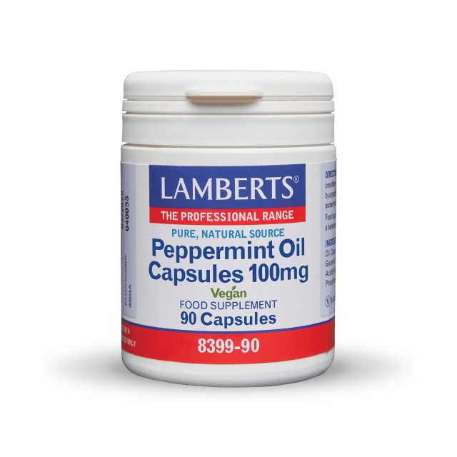 Lamberts Peppermint Oil 100mg 90cap (Υψηλής Καθαρότητας και Ισχύος Έλαιο Μέντας)