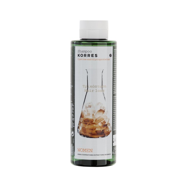 Korres Shampoo Τριχοπτωσης για Γυναικες 250ml (Τονωτικό Σαμπουάν με Κυστίνη & Γλυκοπρωτεϊνες)