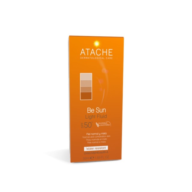 Atache Be Sun Light Fluid SPF50+ 50ml (Αντηλιακό Fluid Προσώπου για Κανονικές /Μικτές Επιδερμίδες)