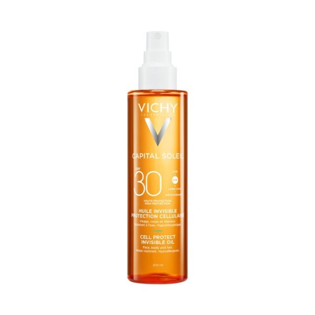 Vichy Capital Soleil Cell Protect SPF30 200ml (Αντηλιακό Λάδι για Σώμα, Μαλλιά & Πρόσωπο)