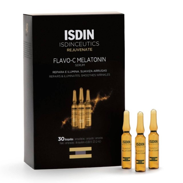 Isdin Flavo-C Melatonin 10x2ml (Βραδινός Ορός Επανόρθωσης σε Αμπούλες)