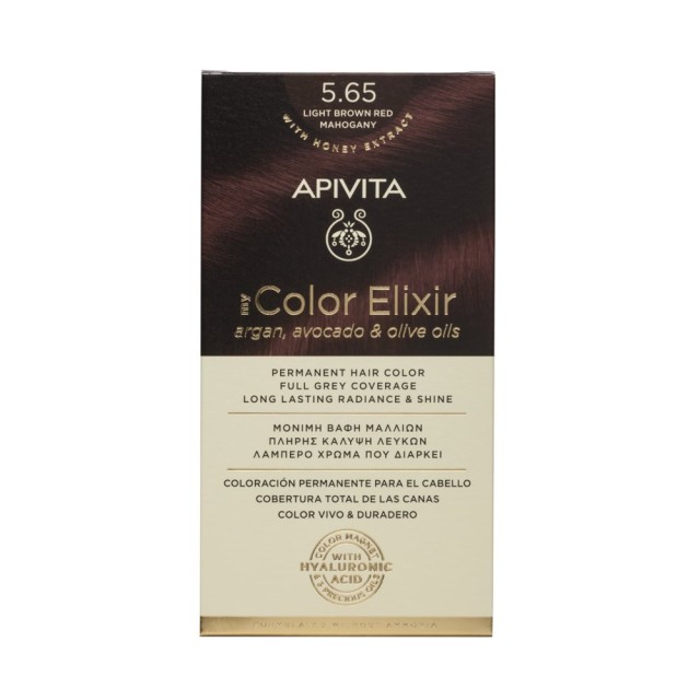 Apivita My Color Elixir N 5.65 (Βαφή Μαλλιών - Καστανό Ανοιχτό Κόκκινο Μαονί Χρώμα)