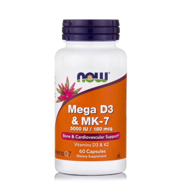 Now Mega D3 & MK-7 60caps (Συμπλήρωμα Διατροφής με Βιταμίνες D3 & K2)