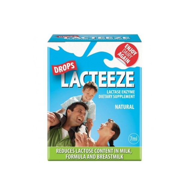 Lacteeze Drops 7ml (Συμπλήρωμα Διατροφής Ένζυμο Λακτάσης σε Σταγόνες με Γεύση Φράουλα)