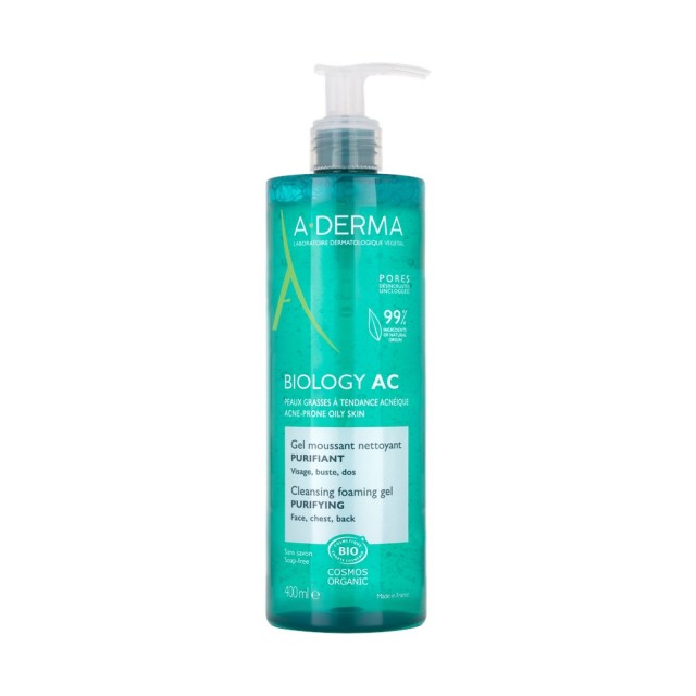 A Derma Biology AC Purifying Cleansing Foaming Gel 400ml (Εξυγιαντικό Αφρίζον Τζελ Καθαρισμού για Λι