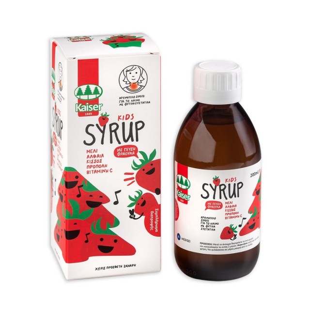 Kaiser Syrup Kids 200ml (Παδικό Σιρόπι για το Λαιμό με Γεύση Φράουλα) 