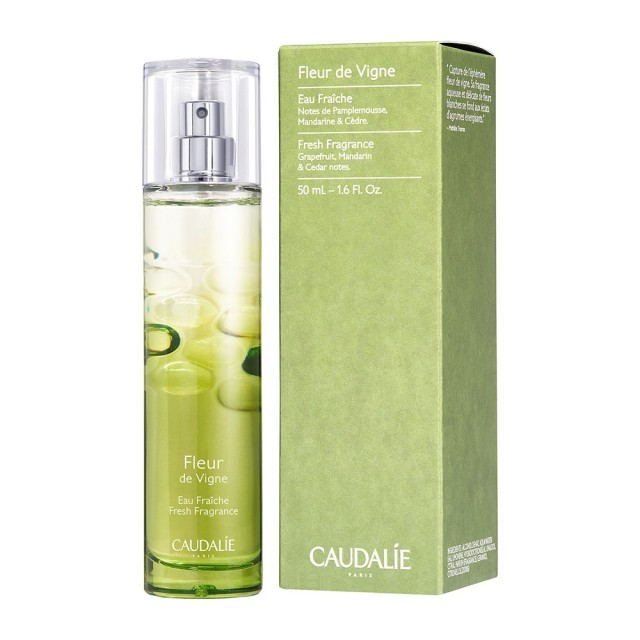 Caudalie Fresh Fragrance Fleur de Vigne 50ml (Άρωμα Γκρέιπφρουτ, Μανταρίνι, Κέδρος)