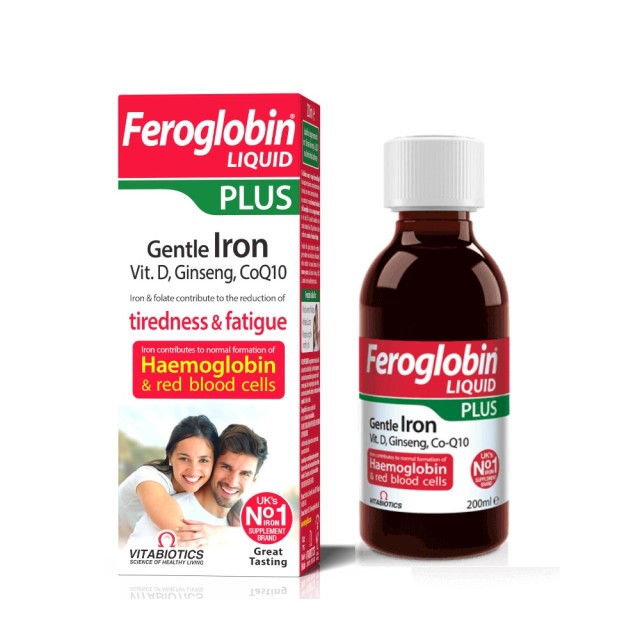 Vitabiotics Feroglobin Liquid Plus 200ml (Συμπλήρωμα Διατροφής με Σίδηρο σε Υγρή Μορφή για την Πρόλη