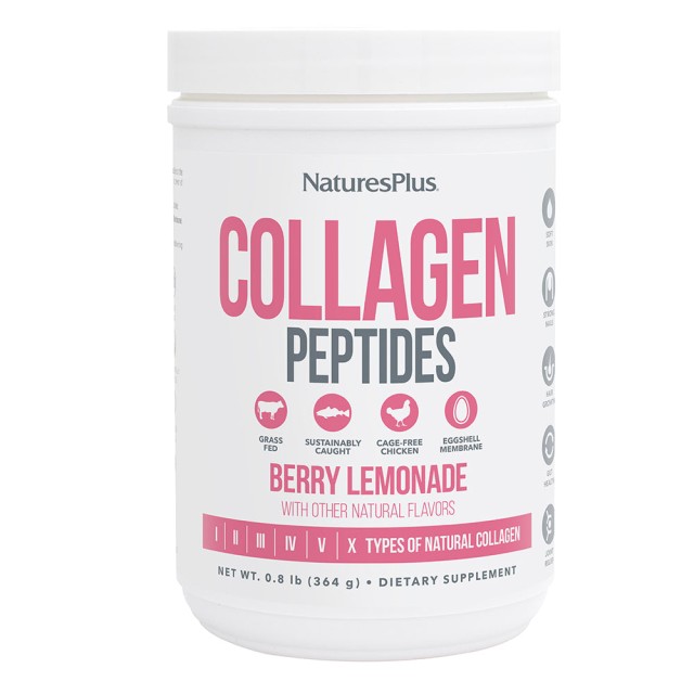 Natures Plus Collagen Peptides Berry Lemonade 364gr (Πεπτίδια Κολλαγόνου σε Σκόνη με Γεύση Λεμονάδα-Μούρα)