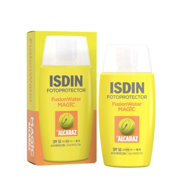 Isdin Fotoprotector Fusion Water Magic Alcaraz SPF50 50ml (Αντηλιακό Προσώπου Ελαφριάς Υφής Ιδανικό για Αθλητικές Δραστηριότητες)