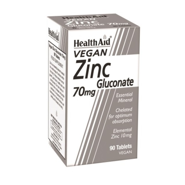 Health Aid Zinc Gluconate 70mg 90tab (Όραση - Δέρμα - Οστά)