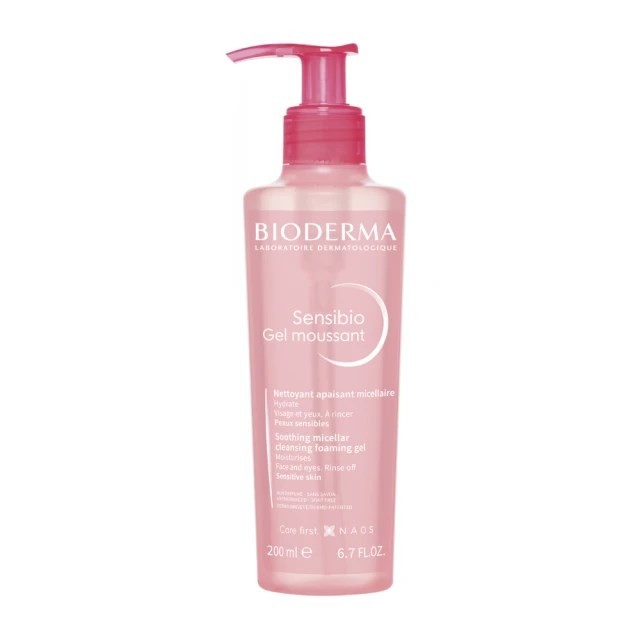 Bioderma Sensibio Gel Moussant 200ml (Καταπραϋντικό Τζελ Καθαρισμού για Πρόσωπο & Μάτια για Ευαίσθητο Δέρμα)