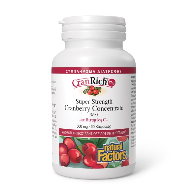 Natural Factors Cranrich Plus Super Strength Cranberry Concentrate 60caps