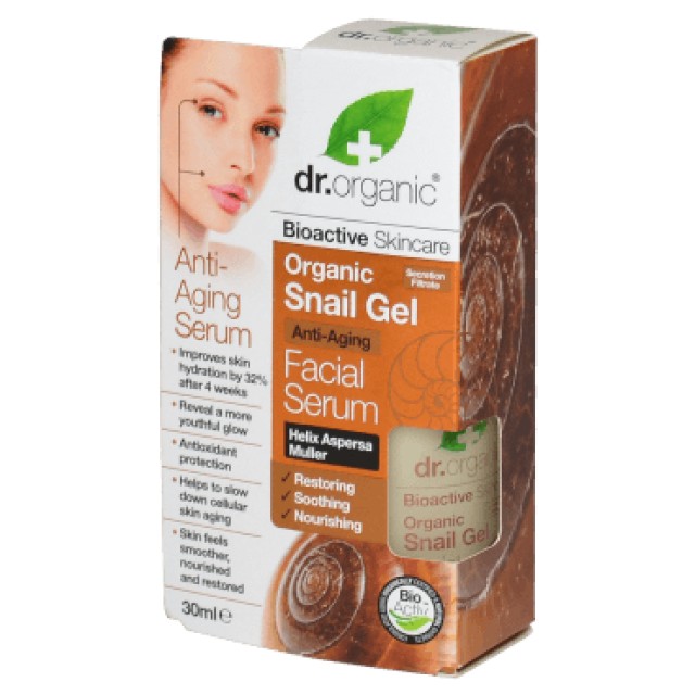 Dr.Organic Snail Facial Serum 30ml (Ορός Αντιγήρανσης Με Φυσικό Εκκριμα Σαλιγκαριού)