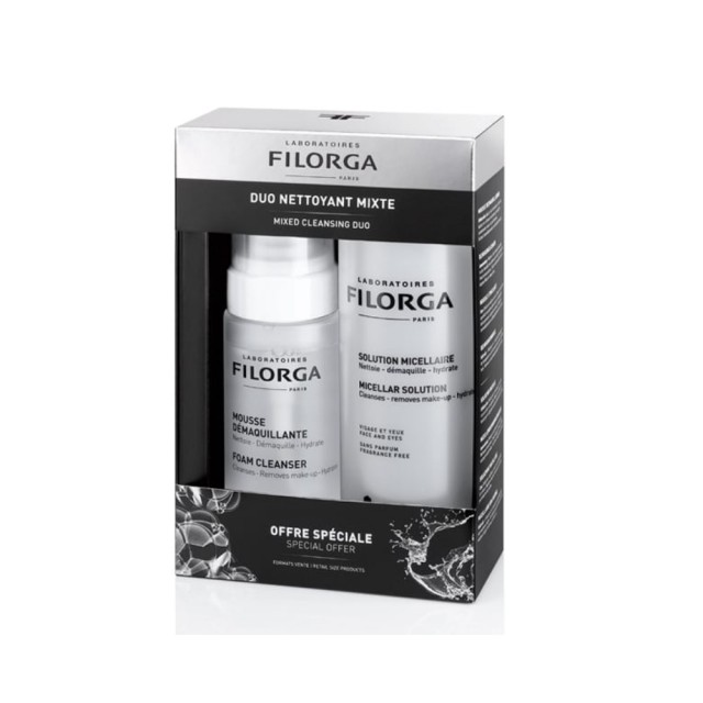 Filorga SET Foam Cleanser 150ml & Micellar Solution 400ml (ΣΕΤ με 3 σε 1 Αφρό Καθαρισμού Προσώπου & 3 σε 1 Νερό Καθαρισμού για Πρόσωπο & Μάτια)