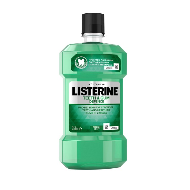 Listerine Mouthwash Solution Teeth & Gum Defence 250ml (Στοματικό Διάλυμα Μέντας για Γερά Δόντια & Υγιή Ούλα)