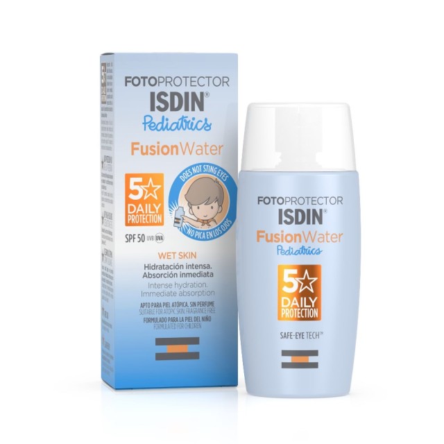 Isdin Fotoprotector Pediatrics Fusion Water Wet Skin SPF50 50ml (Αντιηλιακό Προσώπου για Παιδιά με Βάση το Νερό)