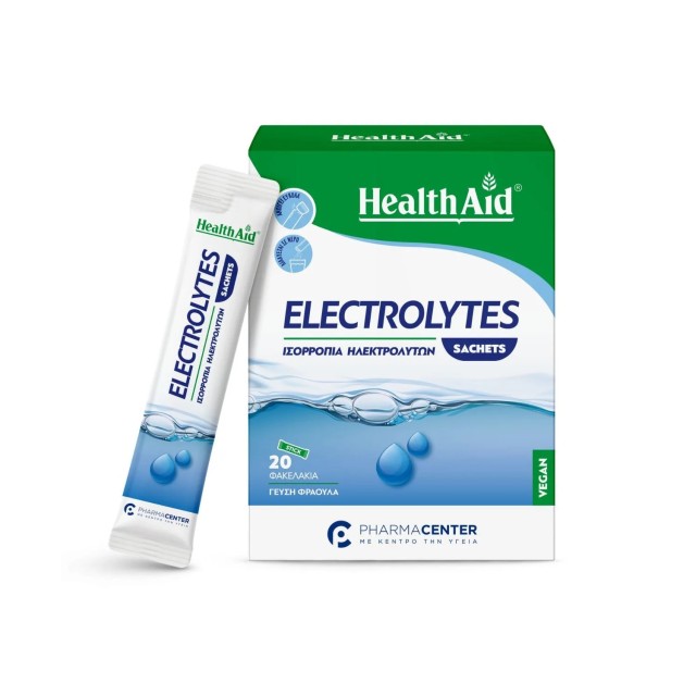 Health Aid Electrolytes 20sachets (Συμπλήρωμα Ηλεκτρολυτών με Γεύση Φράουλα)