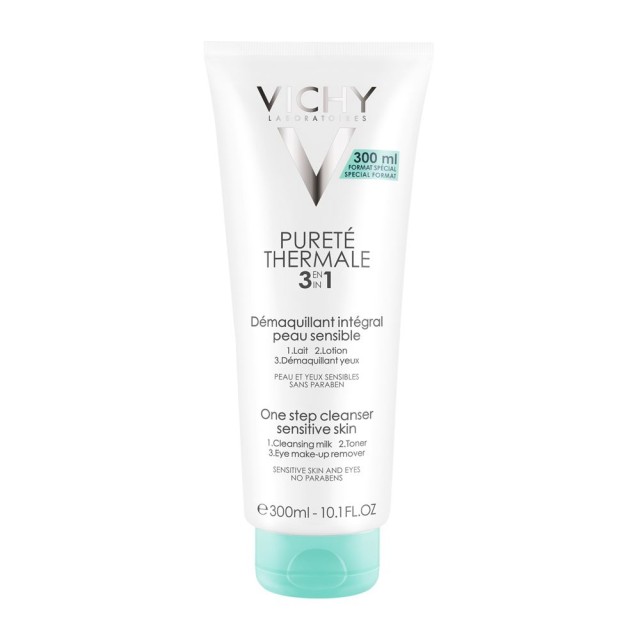 Vichy Purete Thermale One Step Cleanser 3in1 300ml (Γαλάκτωμα Καθαρισμού 3 σε 1 για Πρόσωπο & Μάτια)