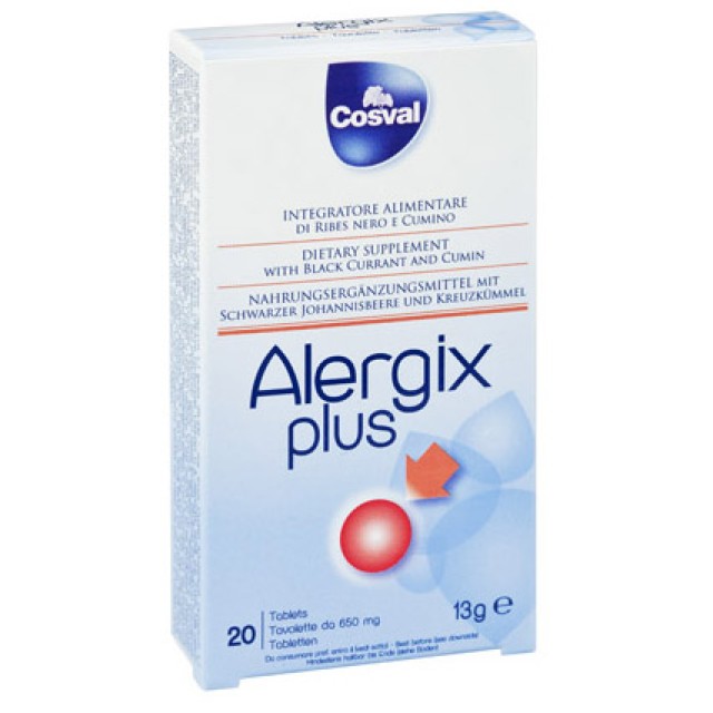Cosval Φυσικό Αντιαλλεργικό Alergix Plus 20tabs (Συμπλήρωμα διατροφής για την Eνδυνάμωση του Aνοσοποιητικού Συστήματος)