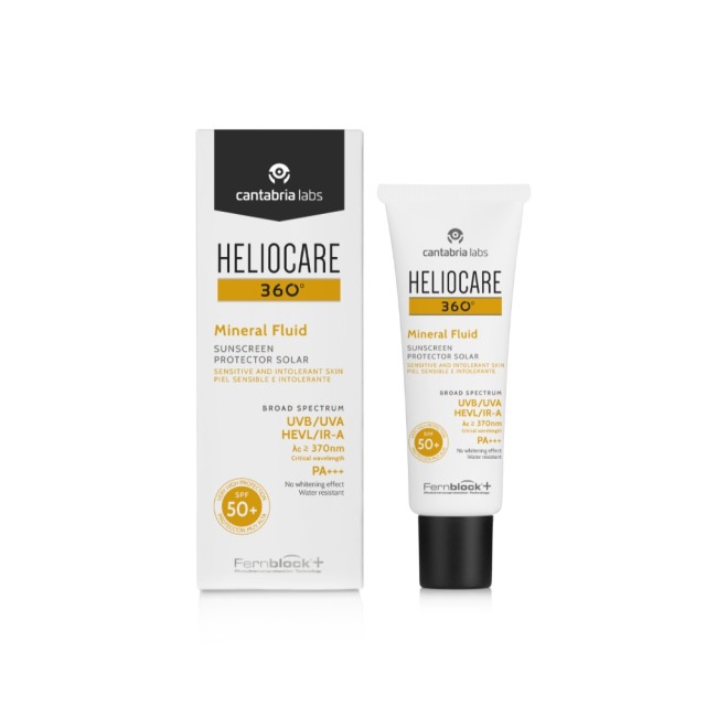 Heliocare 360 Mineral Fluid SPF50+ 50ml (Λεπτόρρευστο Αντηλιακό για Ευαίσθητη & Δυσανεκτικη Επιδερμίδα)