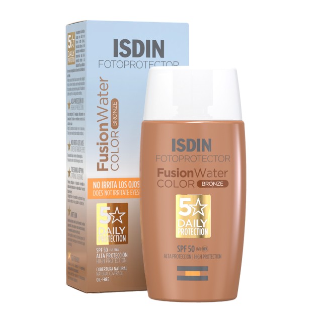 Isdin Fotoprotector Fusion Water Color Bronze SPF50 50ml (Αντηλιακό Προσώπου με Ανάλαφρη Υφή & Χρώμα - Σκούρα Απόχρωση)