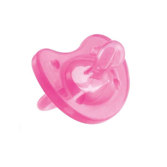 Chicco Physio Soft Silicone Soother Pink 02713-11 16-36m+ (Πιπίλα Όλο Σιλικόνη Ροζ 16-36m+)
