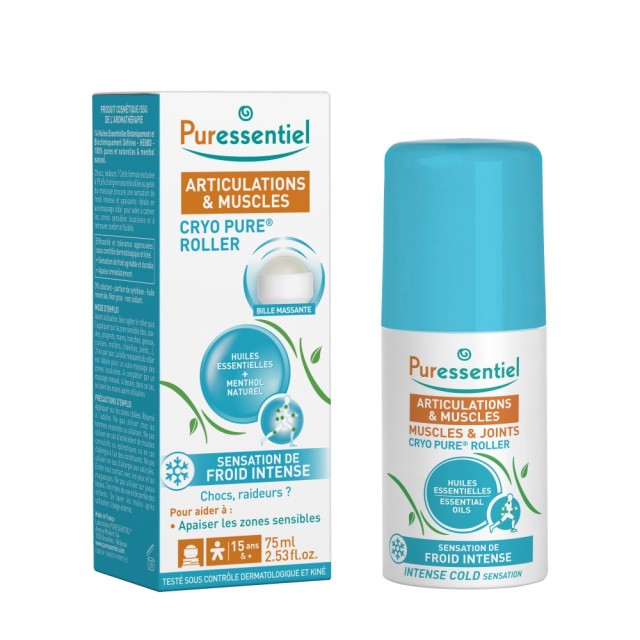 Puressentiel Muscles & Joints Cryo Pure Roller 75ml (Ψυκτικό Roll-On για Ανακούφιση Διαρκείας από Οξείς Πόνους)