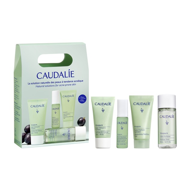 Caudalie Vinopure Starter Kit (ΣΕΤ 4 Βημάτων σε Μέγεθος Ταξιδιού για Επιδερμίδα με Τάση Ακμής)