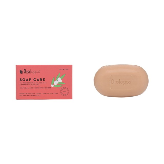 Biologos Soap with Tea Tree, Red Clay & Aloe Vera Extract 130gr