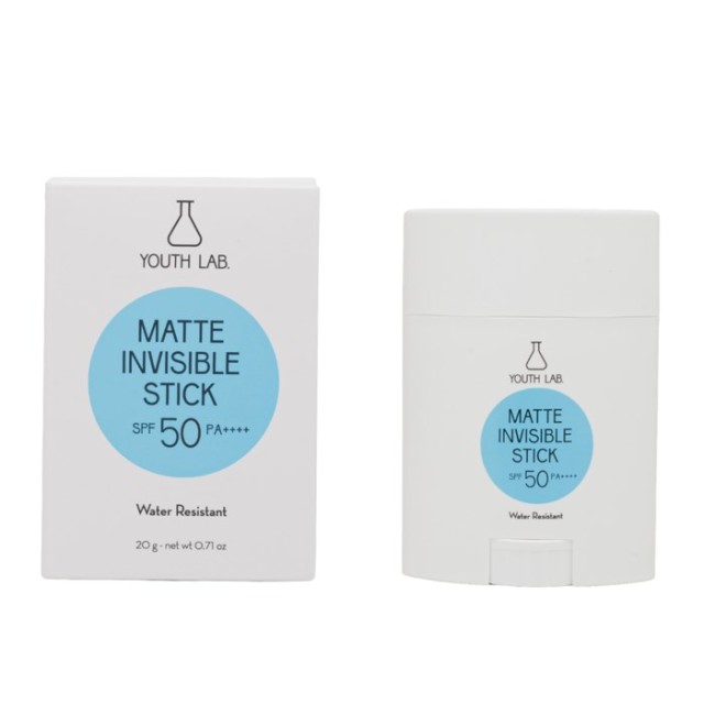 YOUTH LAB Matte Invisible Stick SPF50 20gr (Αδιάβροχο Διάφανο Αντηλιακό Στικ με Ματ Τελείωμα)