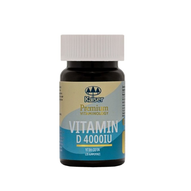 Kaiser Premium Vitaminology Vitamin D 4000IU 120caps (Συμπλήρωμα Διατροφής με Βιταμίνη D3 για τη Φυσιολογική Κατάσταση των Οστών)