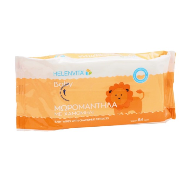 Helenvita Baby Wipes 64τεμ (Μωρομάντηλα με Χαμομήλι)