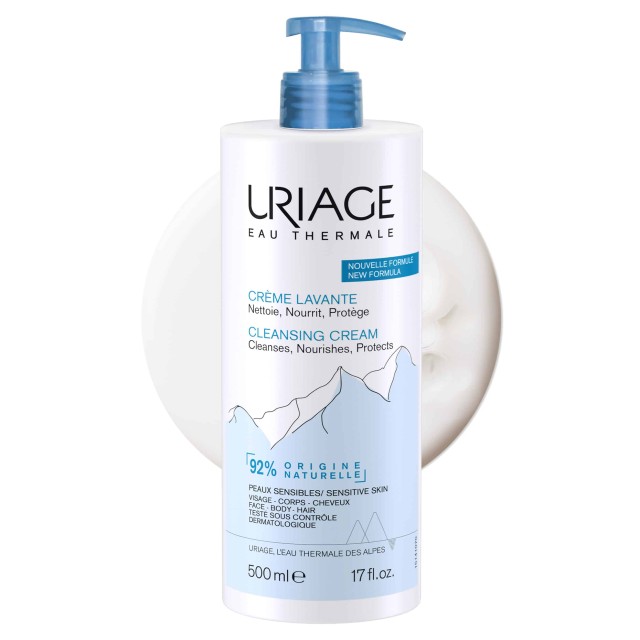 Uriage Cleansing Cream 500ml (Κρέμα Καθαρισμού για Πρόσωπο, Σώμα & Μαλλιά)