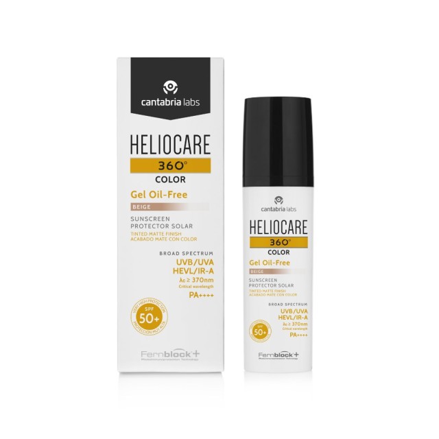 Heliocare 360 Color Gel Oil Free Beige SPF50+ 50ml (Αντηλιακό με Χρώμα - Mπεζ Απόχρωση) 