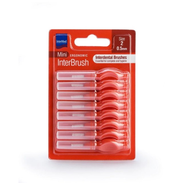 Intermed Mini Ergonomic Interbrush Size 2 - 0,5mm 8τεμ (Μεσοδόντια Βουρτσάκια Μέγεθος 2 - 0,5mm)